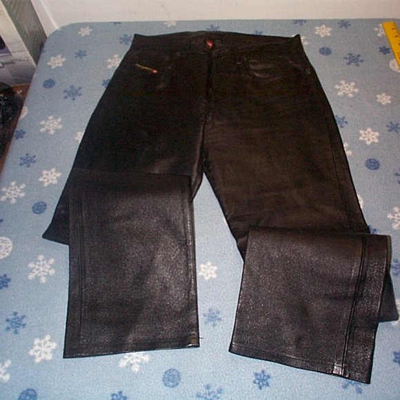 Diesel Vintage Leather unisex motorcycle biker pants size 27 - Picture 1 of 7